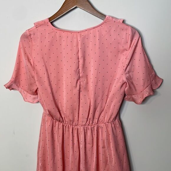 NWT BCBGeneration Pink Polka Dot Ruffle Mini Dress Size XS - Picture 6 of 6